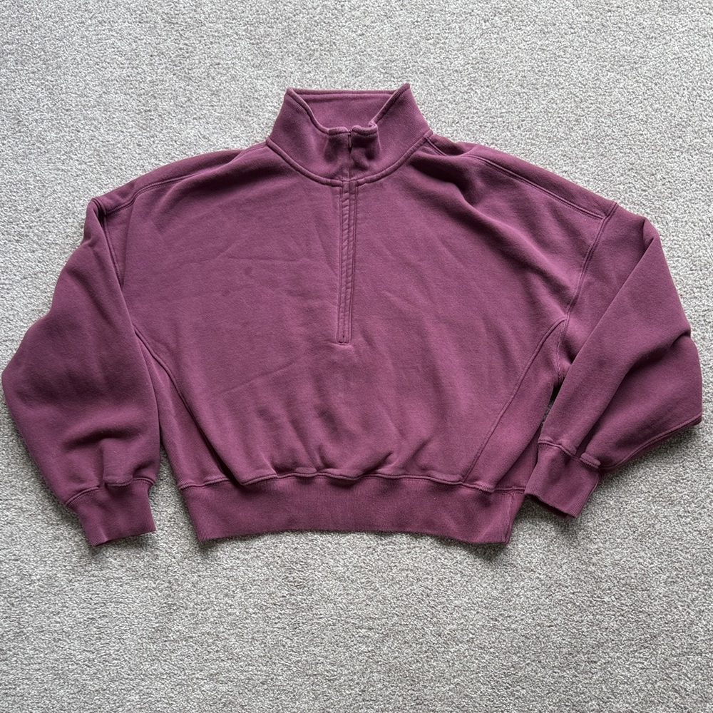 Abercrombie & Fitch Women’s Purple Quarter-Zip Sweatshirt